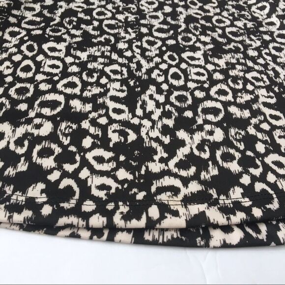 Lily Rose Leopard Animal Print Abstract Pull On Mini Skirt White Black XL Womens - Picture 2 of 6